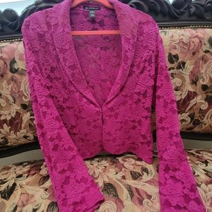 INC lace blazer size Medium. Dark pink.